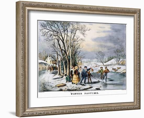 Winter Pastime, 1856-Currier & Ives-Framed Giclee Print