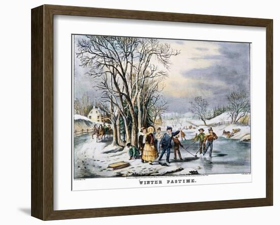 Winter Pastime, 1856-Currier & Ives-Framed Giclee Print