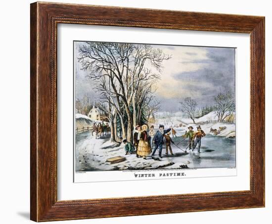 Winter Pastime, 1856-Currier & Ives-Framed Giclee Print