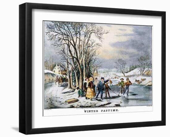 Winter Pastime, 1856-Currier & Ives-Framed Giclee Print