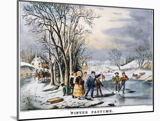 Winter Pastime, 1856-Currier & Ives-Mounted Giclee Print