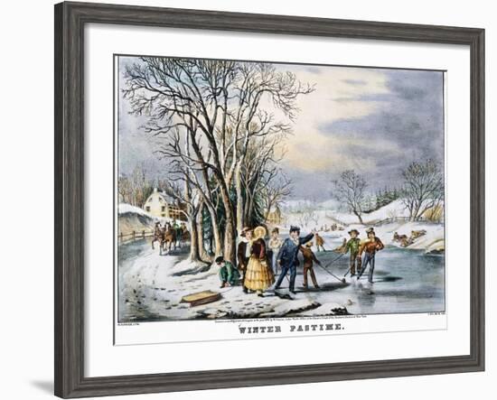 Winter Pastime, 1856-Currier & Ives-Framed Giclee Print