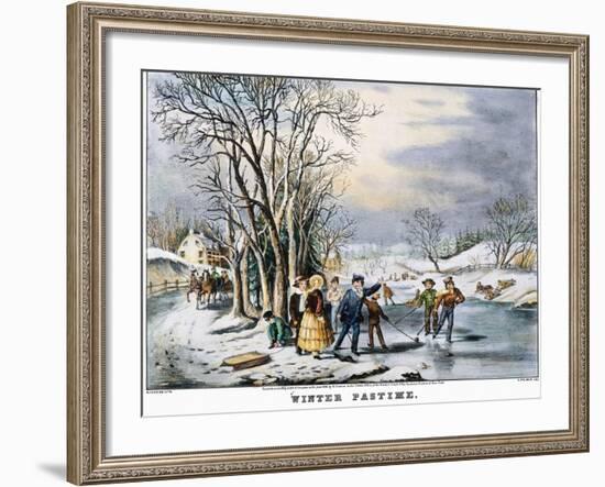 Winter Pastime, 1856-Currier & Ives-Framed Giclee Print