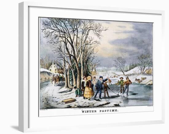 Winter Pastime, 1856-Currier & Ives-Framed Giclee Print