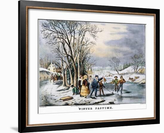 Winter Pastime, 1856-Currier & Ives-Framed Giclee Print