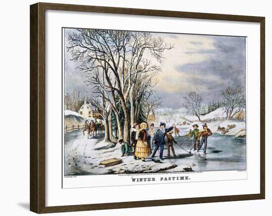 Winter Pastime, 1856-Currier & Ives-Framed Giclee Print