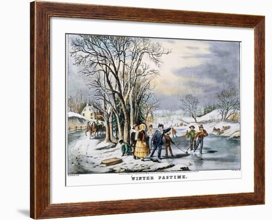 Winter Pastime, 1856-Currier & Ives-Framed Giclee Print