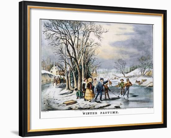 Winter Pastime, 1856-Currier & Ives-Framed Giclee Print