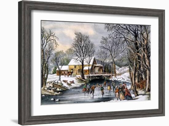 Winter Pastime, 1870-Currier & Ives-Framed Giclee Print