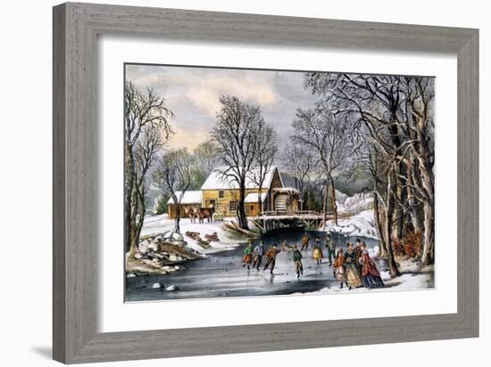 Winter Pastime, 1870-Currier & Ives-Framed Giclee Print