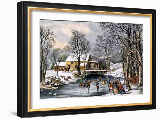 Winter Pastime, 1870-Currier & Ives-Framed Giclee Print