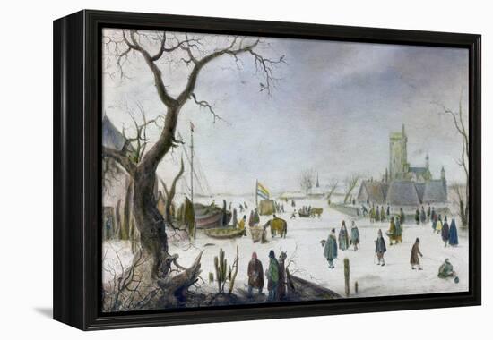 Winter Pleasure-Hendrik Avercamp-Framed Premier Image Canvas