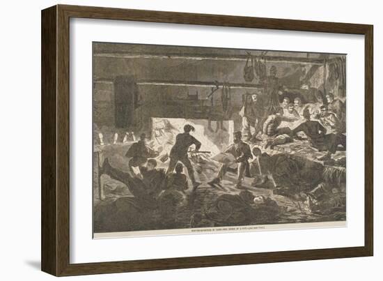 Winter-Quarters in Camp - the Inside of a Hut, Published in "Harper's Weekly," January 24, 1863-Winslow Homer-Framed Giclee Print