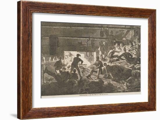 Winter-Quarters in Camp - the Inside of a Hut, Published in "Harper's Weekly," January 24, 1863-Winslow Homer-Framed Giclee Print