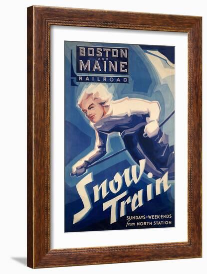 Winter Rail for Skiing-Vintage Lavoie-Framed Giclee Print