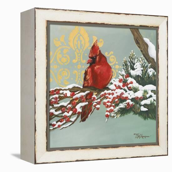 Winter Red Bird I-Tiffany Hakimipour-Framed Stretched Canvas