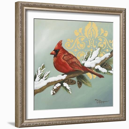 Winter Red Bird II-Tiffany Hakimipour-Framed Art Print