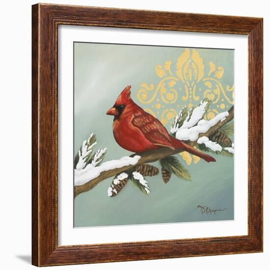 Winter Red Bird II-Tiffany Hakimipour-Framed Art Print