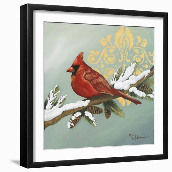 Winter Red Bird II-Tiffany Hakimipour-Framed Art Print