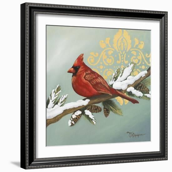 Winter Red Bird II-Tiffany Hakimipour-Framed Art Print