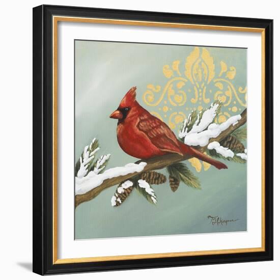 Winter Red Bird II-Tiffany Hakimipour-Framed Art Print