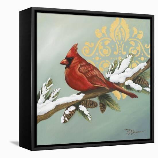 Winter Red Bird II-Tiffany Hakimipour-Framed Stretched Canvas