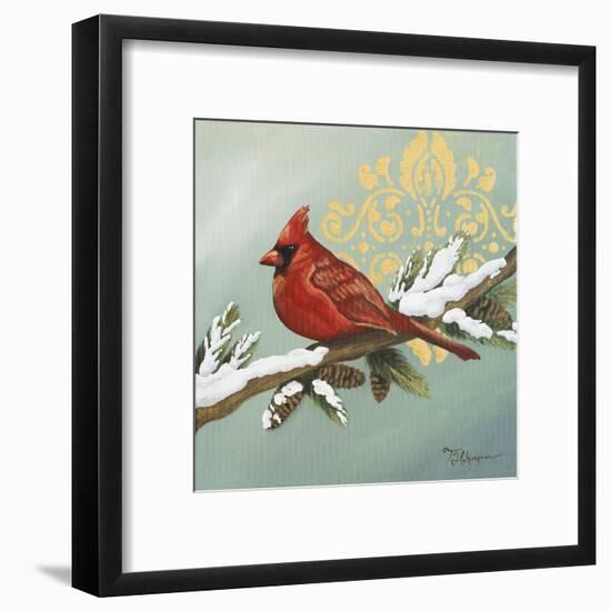 Winter Red Bird II-Tiffany Hakimipour-Framed Art Print