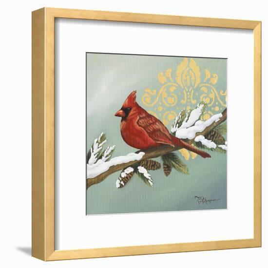 Winter Red Bird II-Tiffany Hakimipour-Framed Art Print