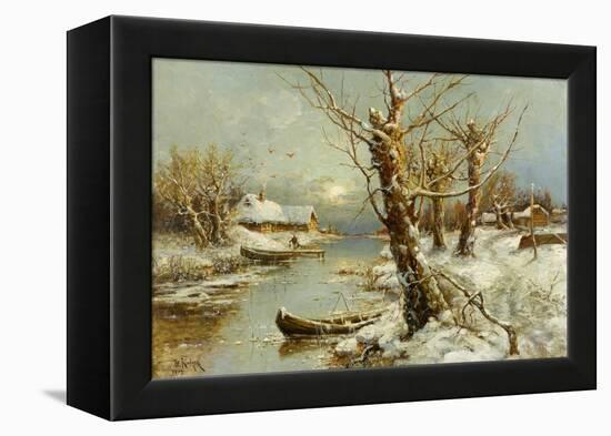 Winter River Landscape, 1897-Juli Julievich Klever-Framed Premier Image Canvas