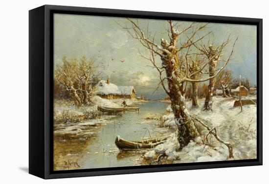 Winter River Landscape, 1897-Juli Julievich Klever-Framed Premier Image Canvas