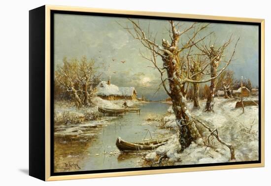 Winter River Landscape, 1897-Juli Julievich Klever-Framed Premier Image Canvas