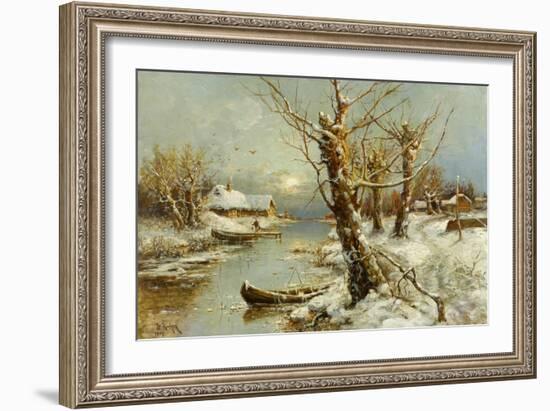 Winter River Landscape, 1897-Juli Julievich Klever-Framed Giclee Print