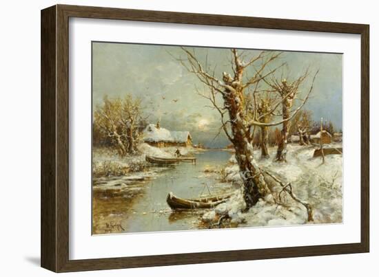 Winter River Landscape, 1897-Juli Julievich Klever-Framed Giclee Print