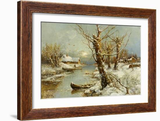 Winter River Landscape, 1897-Juli Julievich Klever-Framed Giclee Print