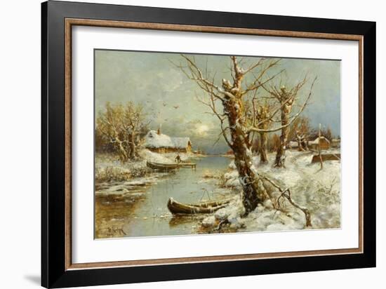 Winter River Landscape, 1897-Juli Julievich Klever-Framed Giclee Print