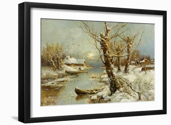 Winter River Landscape, 1897-Juli Julievich Klever-Framed Giclee Print