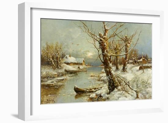 Winter River Landscape, 1897-Juli Julievich Klever-Framed Giclee Print