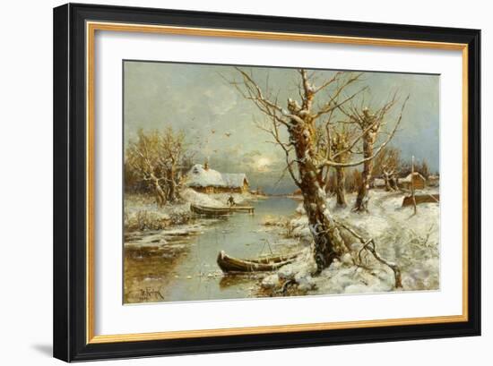 Winter River Landscape, 1897-Juli Julievich Klever-Framed Giclee Print