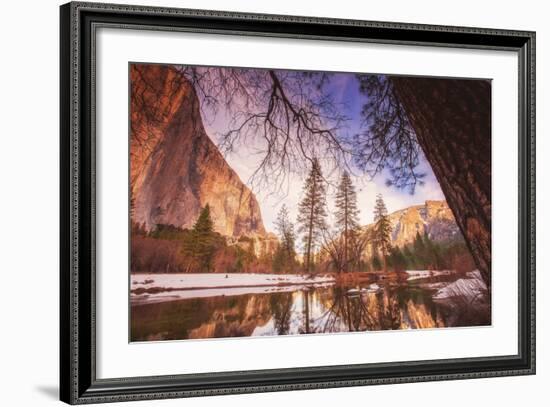 Winter Riverside Scene, Yosemite Valley-null-Framed Photographic Print