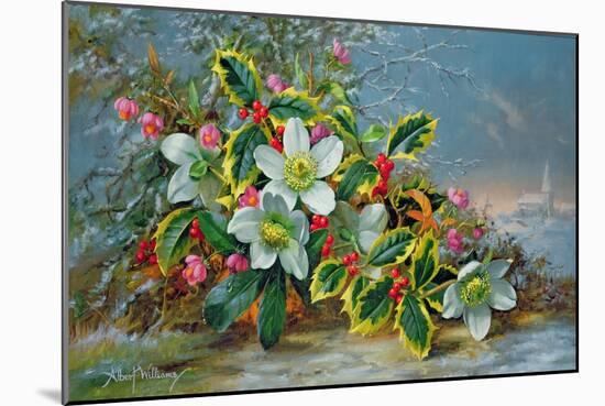 Winter Roses in a Landscape-Albert Williams-Mounted Giclee Print