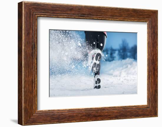 Winter Running Woman-HalfPoint-Framed Photographic Print