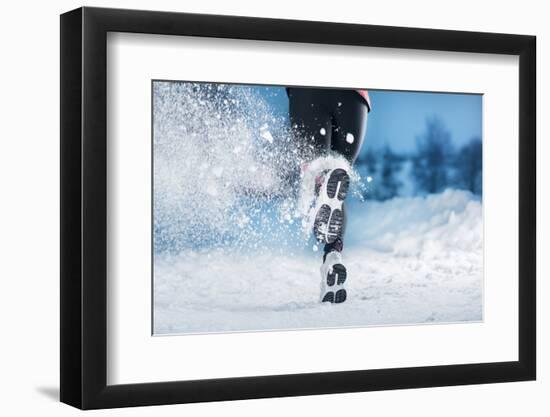 Winter Running Woman-HalfPoint-Framed Photographic Print