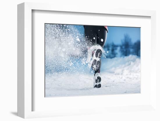 Winter Running Woman-HalfPoint-Framed Photographic Print