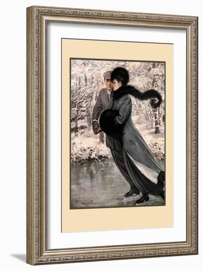 Winter's Date-Clarence F. Underwood-Framed Art Print