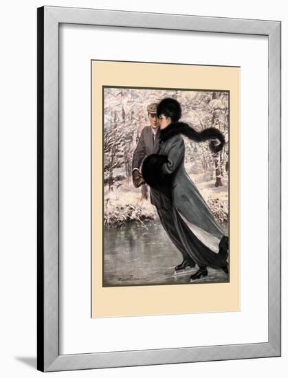 Winter's Date-Clarence F. Underwood-Framed Art Print