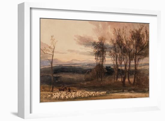 Winter's Dusk, C.1830 (W/C on Paper)-Peter De Wint-Framed Giclee Print