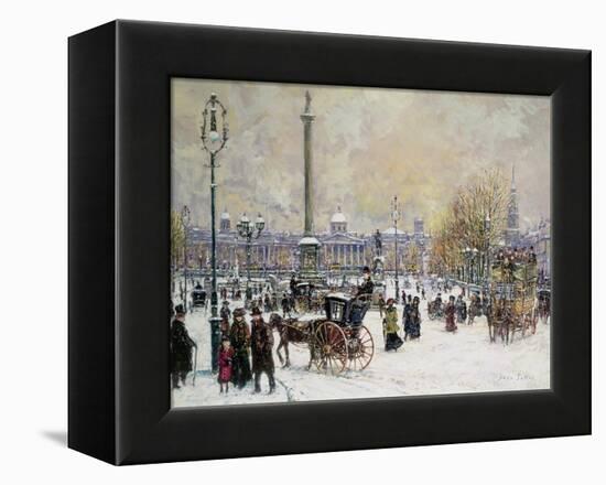 Winter's Mantle, Trafalgar Square, London-John Sutton-Framed Premier Image Canvas