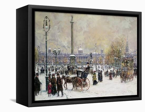 Winter's Mantle, Trafalgar Square, London-John Sutton-Framed Premier Image Canvas