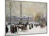 Winter's Mantle, Trafalgar Square, London-John Sutton-Mounted Giclee Print