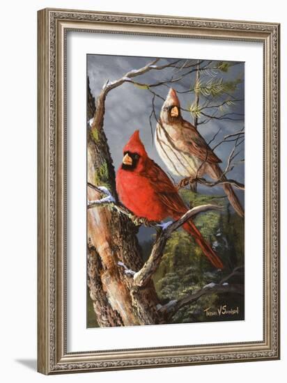 Winter's Perch 2-Trevor V. Swanson-Framed Giclee Print